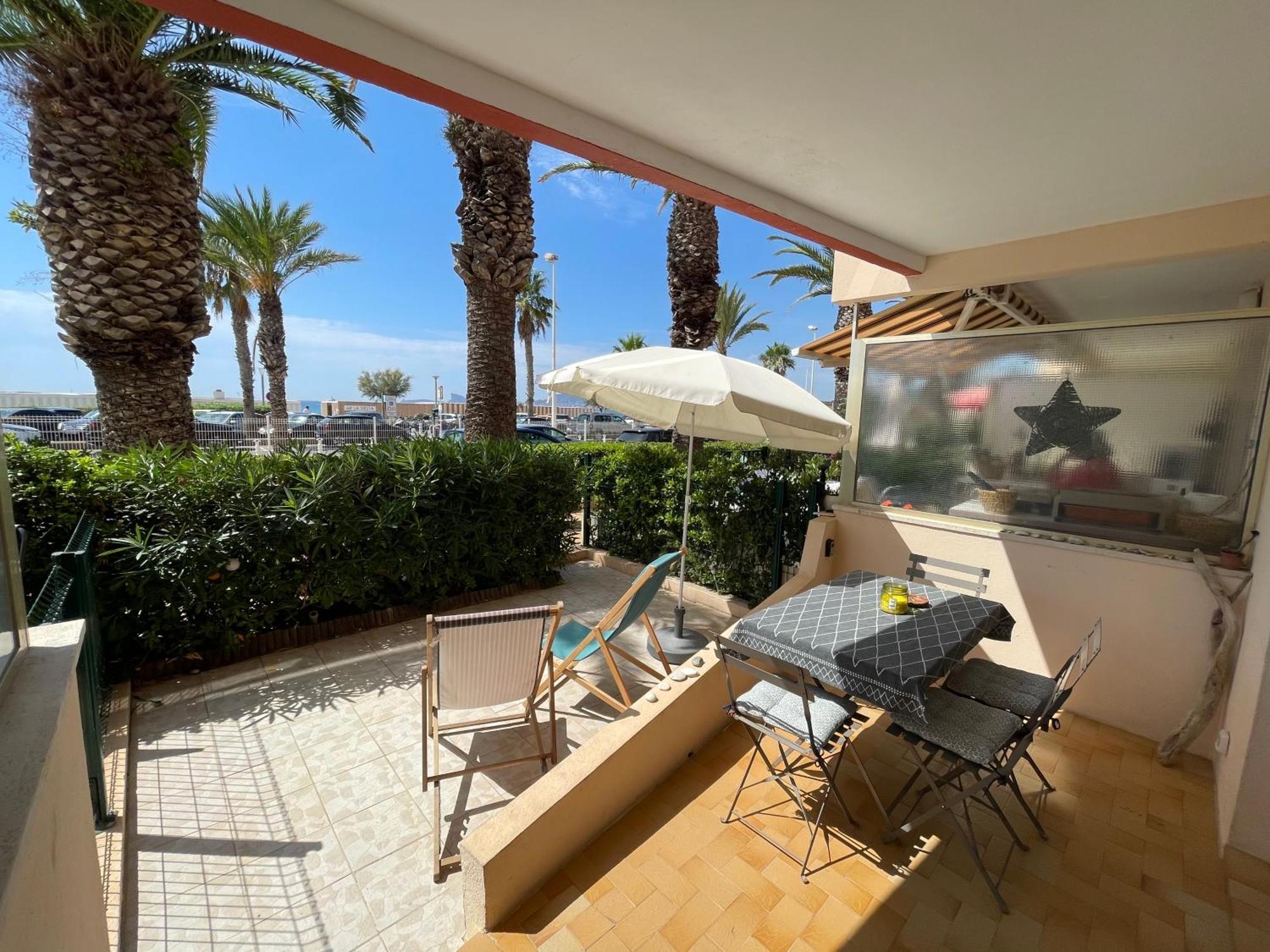 "Les Palmiers" Studio Spacieux Vue Mer Terrasse & Parking サン・シル・シュル・メール エクステリア 写真